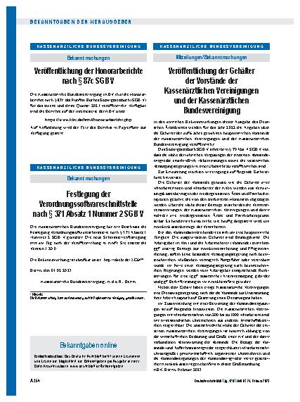 Vorschauseite 1: Festlegung der Verordnungssoftware-Schnittstelle nach § 371 Absatz 1 Nummer 2 SGB V
