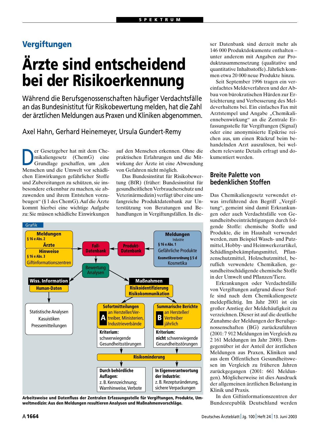 Vorschauseite 1: Vergiftungen: Ärzte sind entscheidend bei der Risikoerkennung