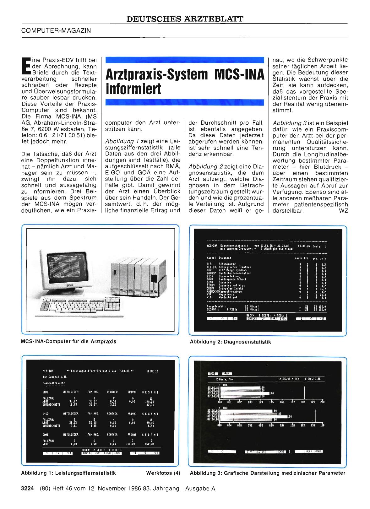 Vorschauseite 1: Arztpraxis-System MCS-INA informiert