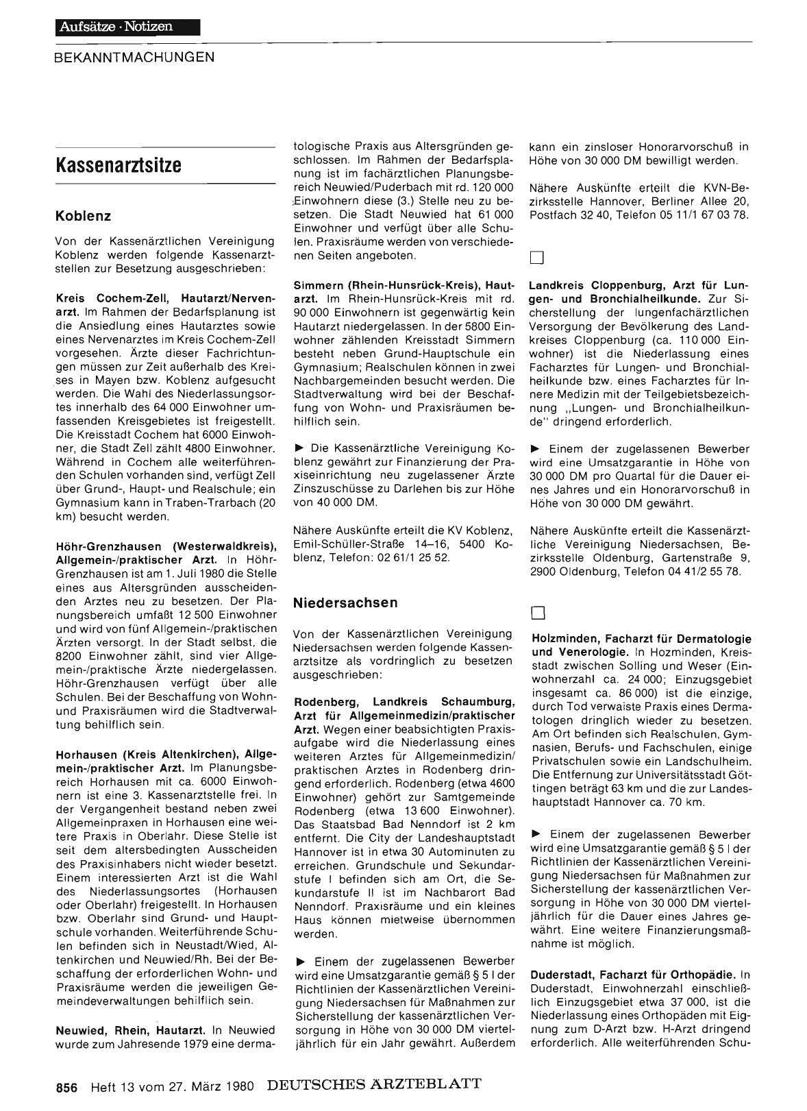 Vorschauseite 1: Kassenarztsitze