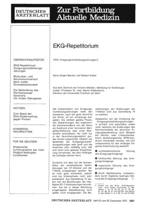 Vorschauseite 1: EKG-Repetitorium: XXIII. Erregungsrückbildungsstörungen