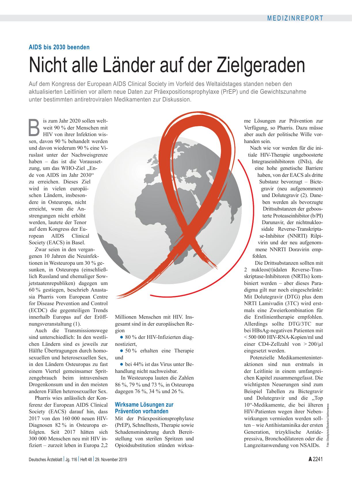 Vorschauseite 1: AIDS bis 2030 beenden: Nicht alle Länder auf der Zielgeraden