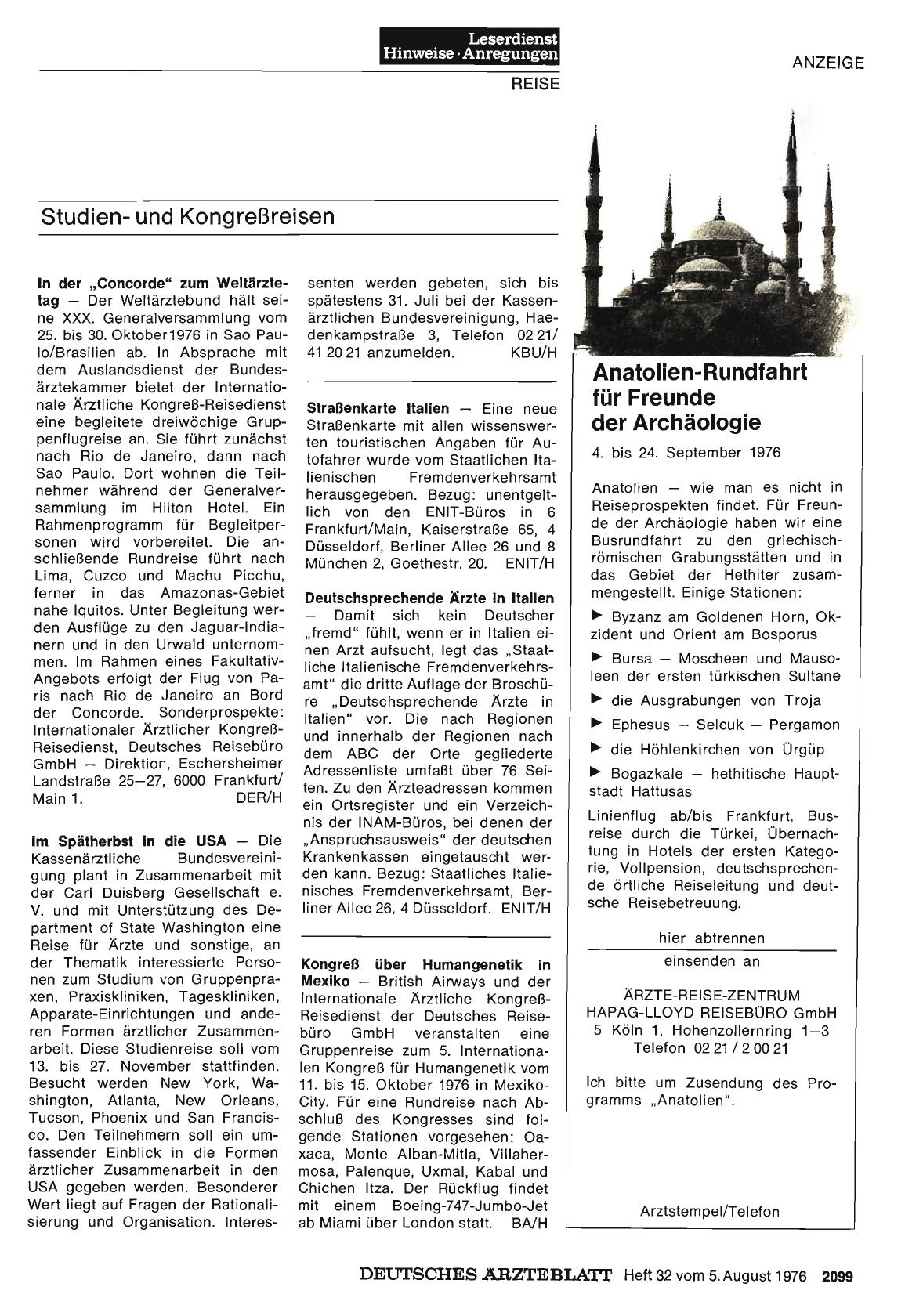 Vorschauseite 1: Studienund Kongreßreisen