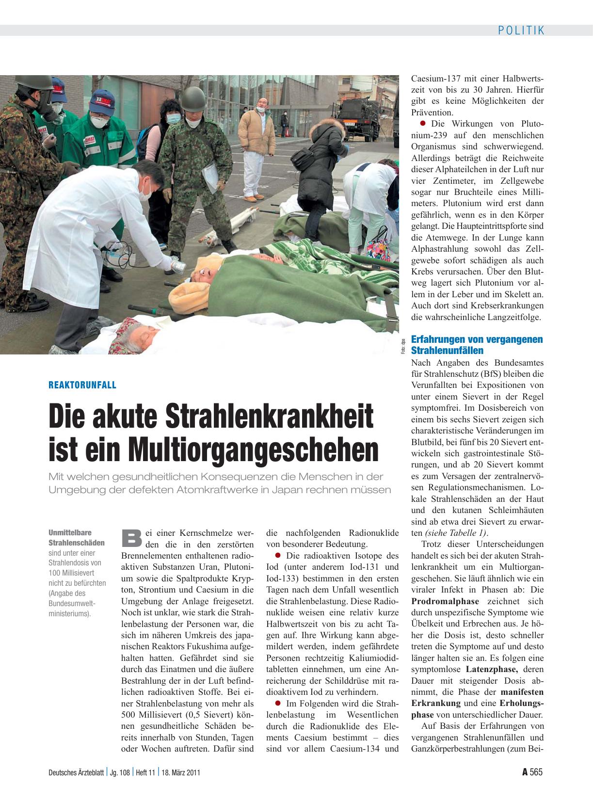 Vorschauseite 1: Reaktorunfall: Die akute Strahlenkrankheit ist ein Multiorgangeschehen