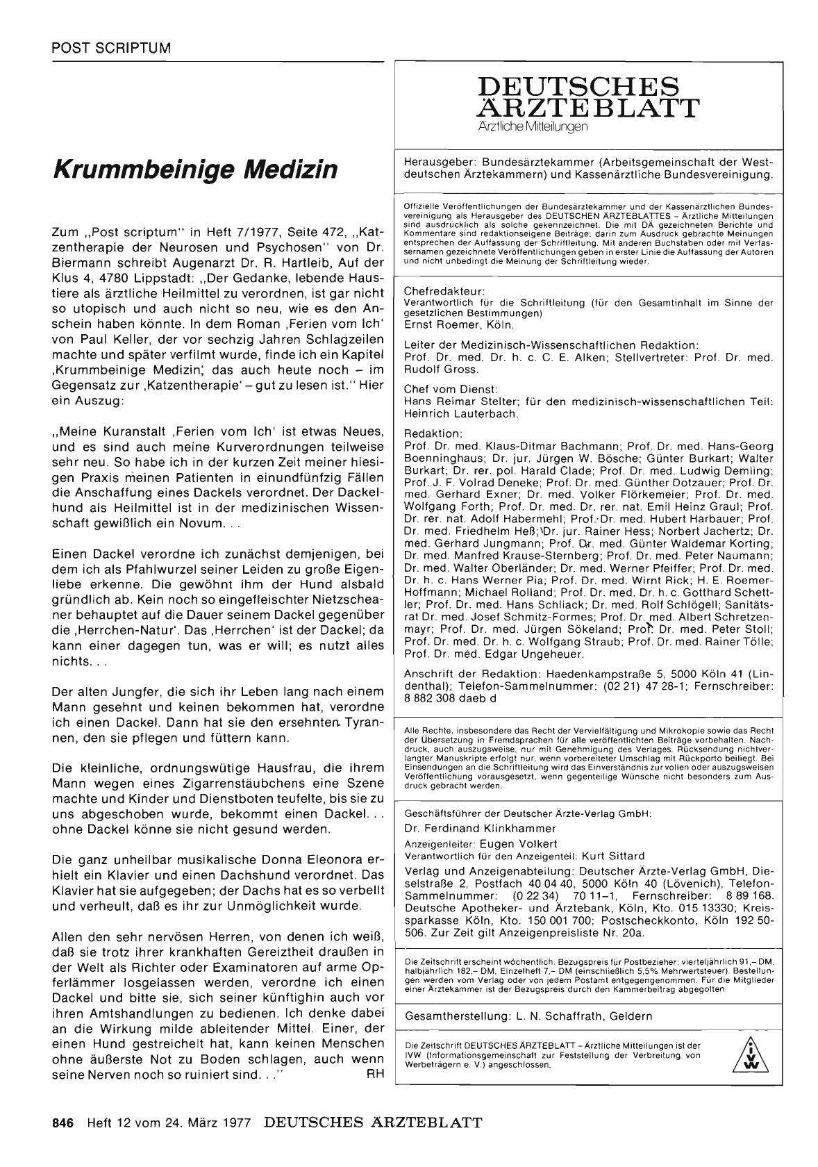 Vorschauseite 1: Krummbeinige Medizin