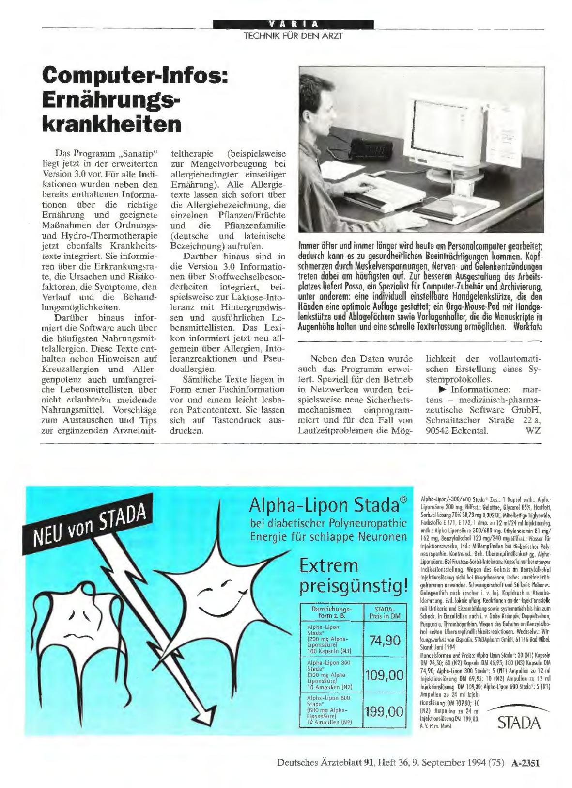 Vorschauseite 1: Computer-Infos: Ernährungskrankheiten