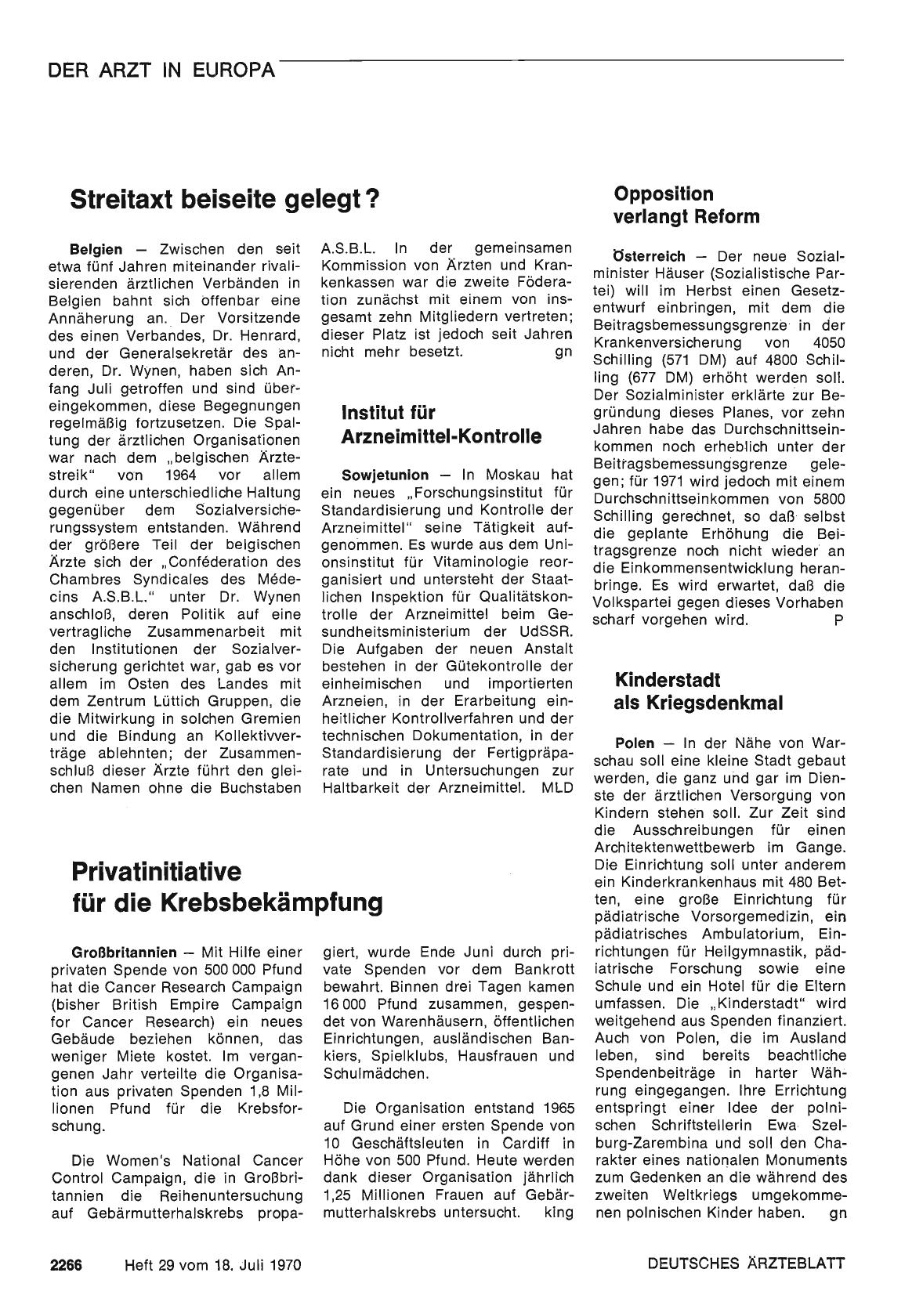 Vorschauseite 1: Streitaxt beiseite gelegt?