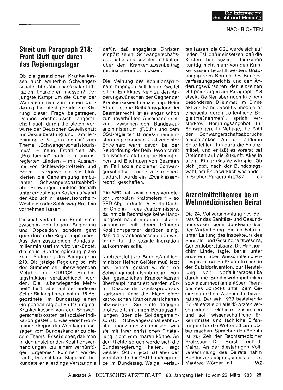 Vorschauseite 1: Streit um Paragraph 218: Front läuft quer durch das Regierungslager