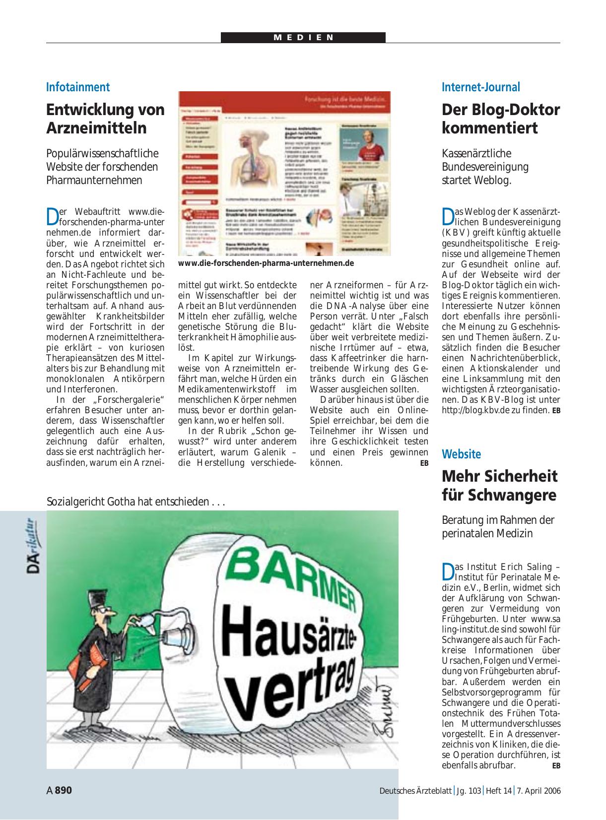 Vorschauseite 1: Internet-Journal: Der Blog-Doktor kommentiert