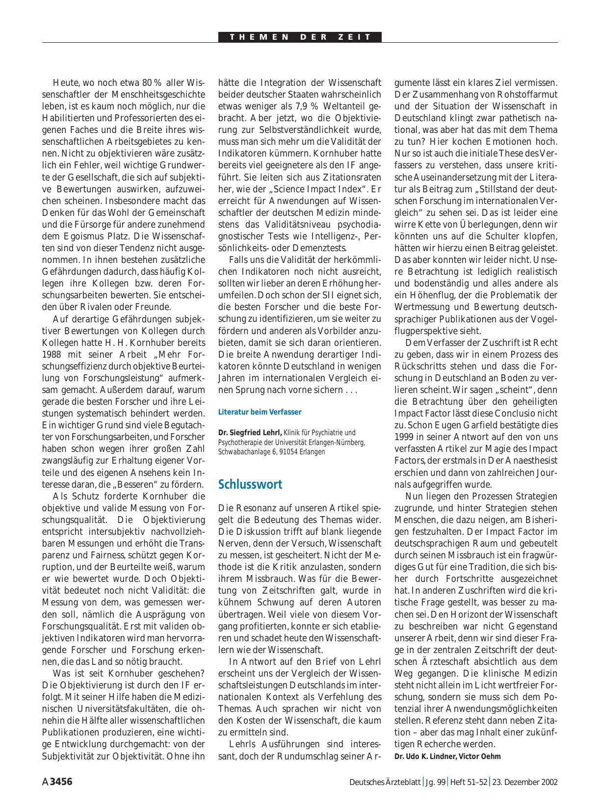 Vorschauseite 1: Wissenschaftliches Publizieren - Umstritten, aber etabliert – der Impact Factor: Schlusswort