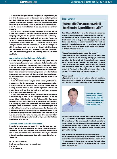 Vorschauseite 1: „Wenn die Zusammenarbeit funktioniert, profitieren alle“