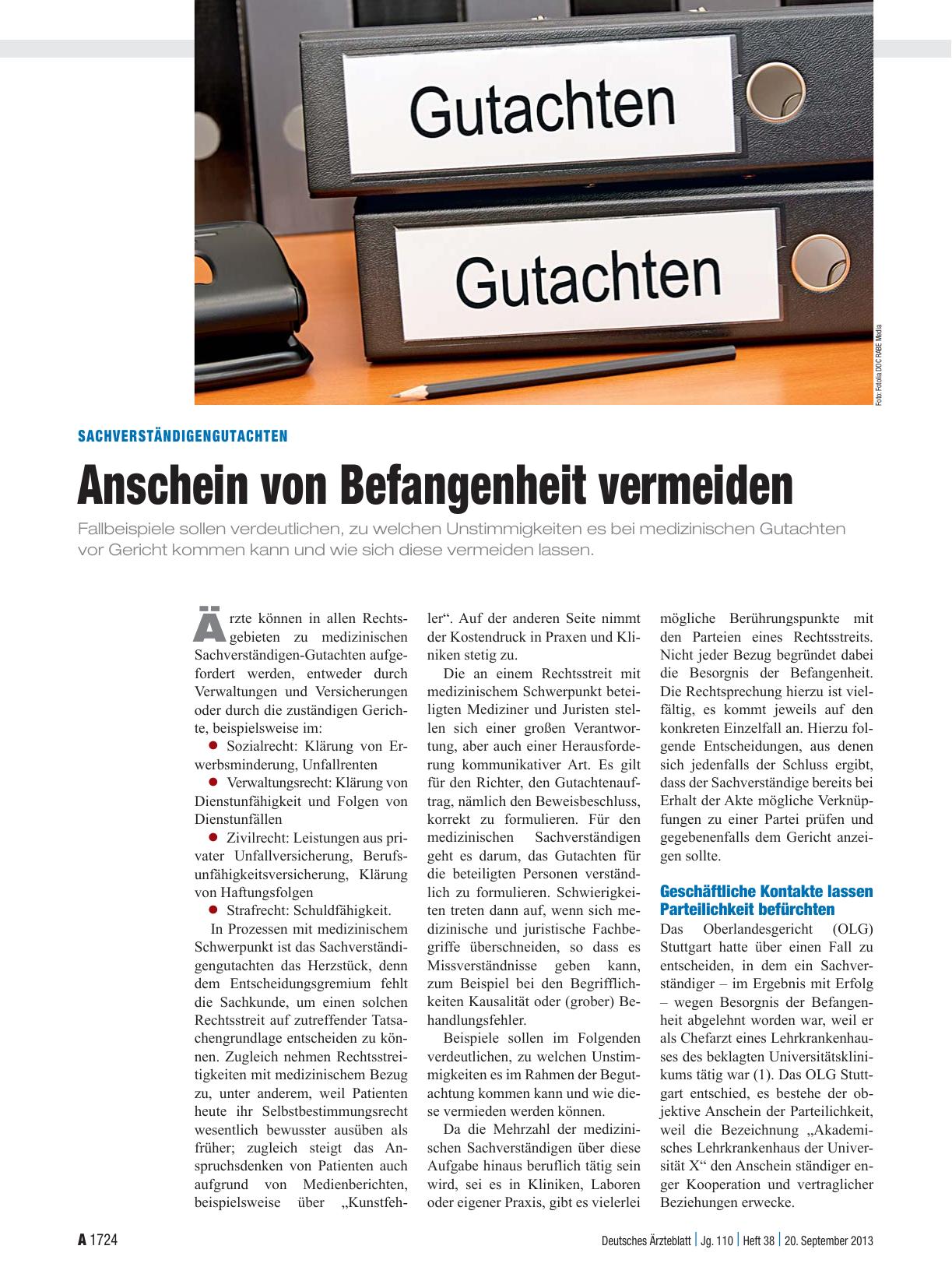 Vorschauseite 1: Sachverständigengutachten: Anschein von Befangenheit vermeiden