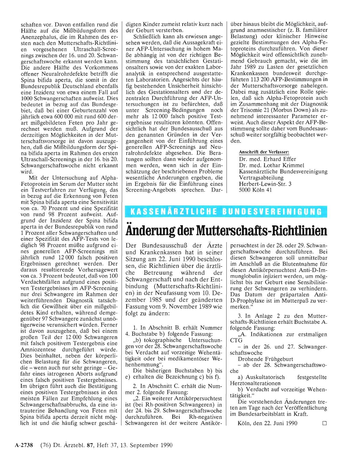 Vorschauseite 1: Änderung der Mutterschafts-Richtlinien