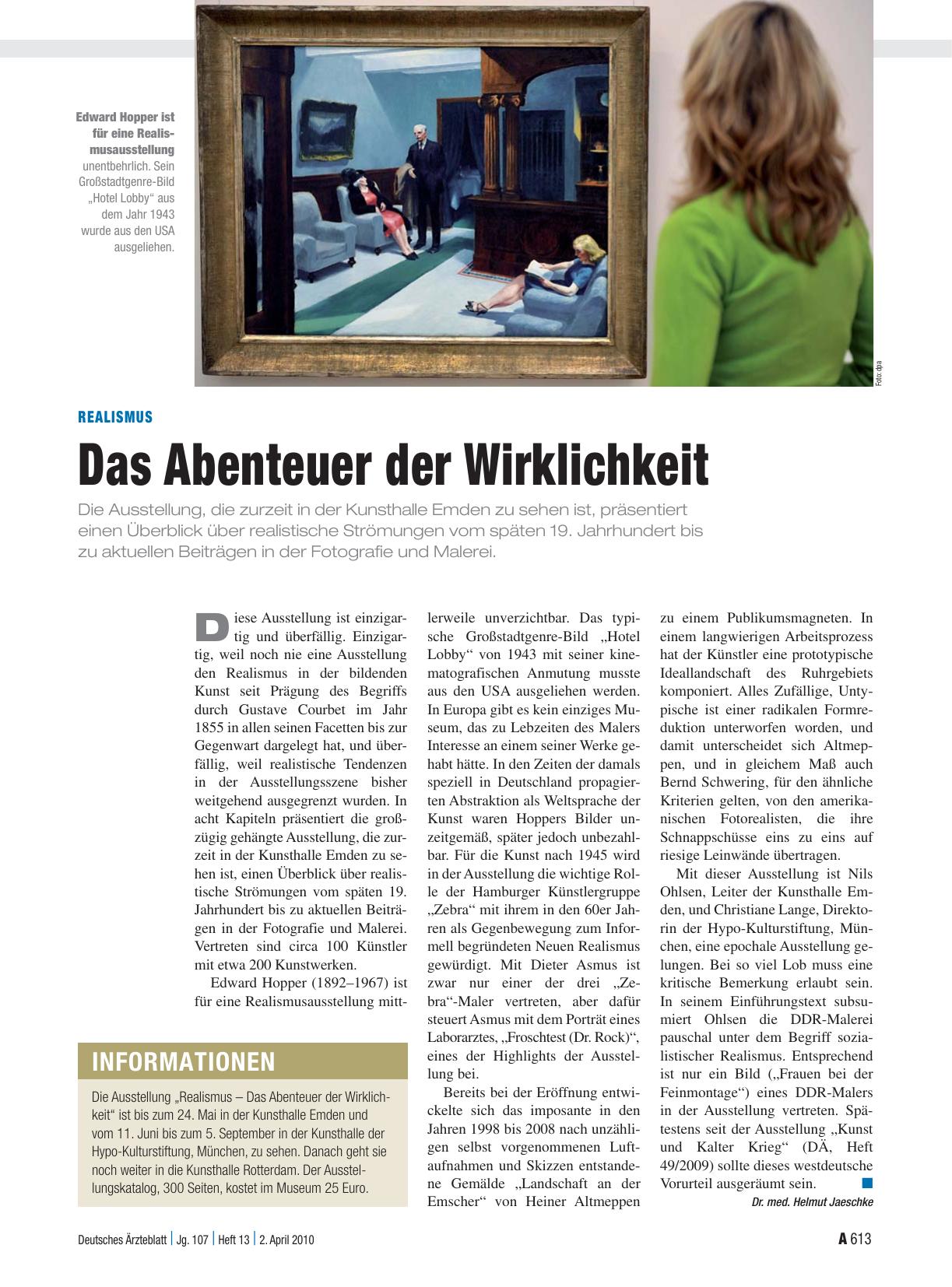 Vorschauseite 1: Realismus: Das Abenteuer der Wirklichkeit
