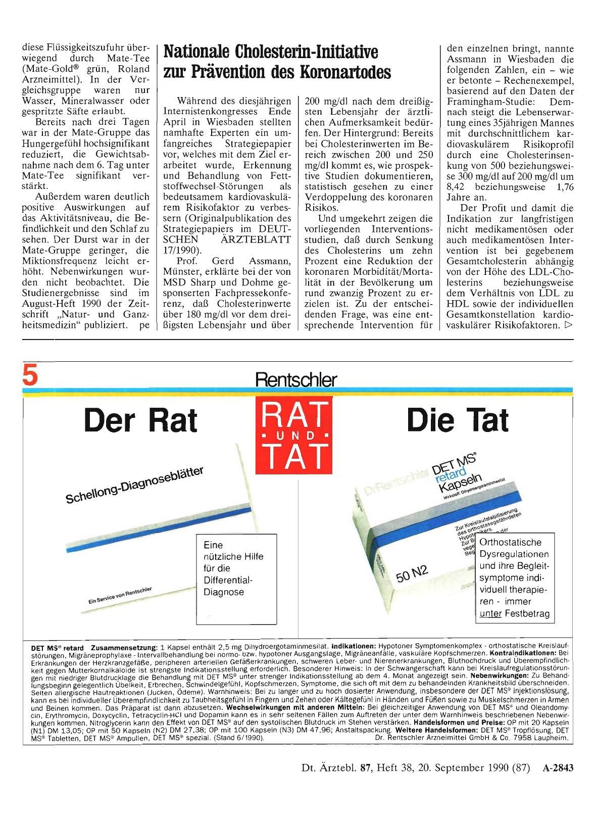 Vorschauseite 1: Nationale Cholesterin-Initiative zur Prävention des Koronartodes