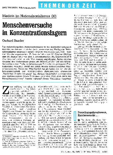 Vorschauseite 1: Menschenversuche in Konzentrationslagern