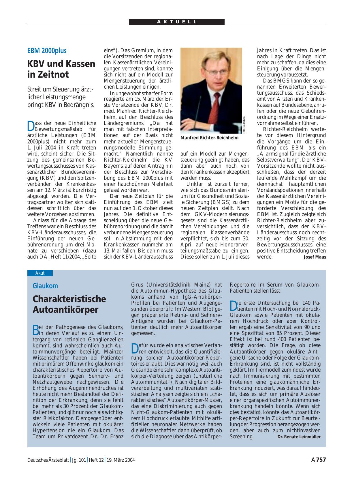 Vorschauseite 1: Glaukom: Charakteristische Autoantikörper