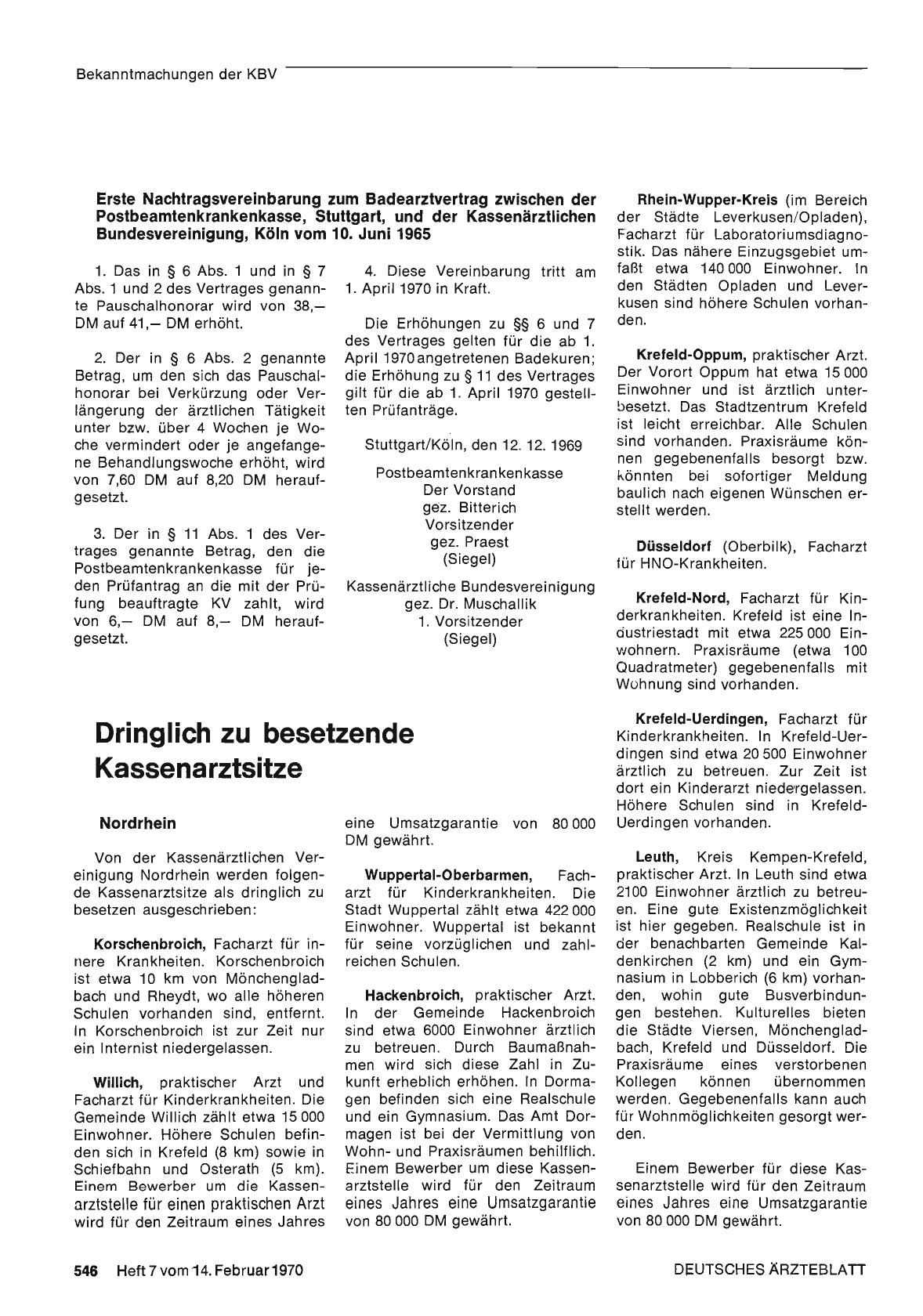 Vorschauseite 1: Dringlich zu besetzende Kassenarztsitze