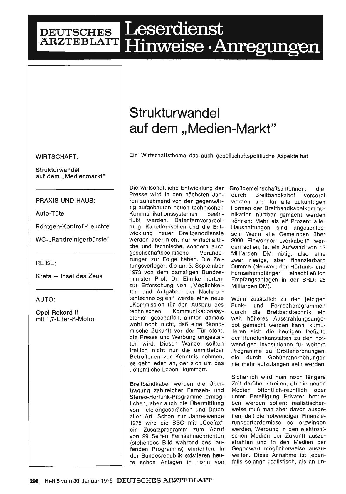 Vorschauseite 1: Strukturwandel auf dem „Medien-Markt“
