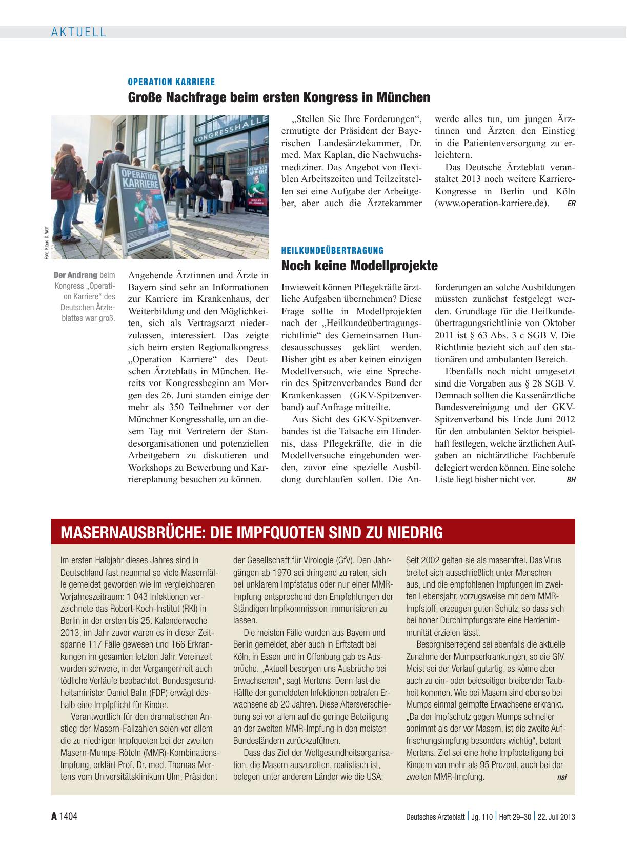 Vorschauseite 1: Heilkundeübertragung: Noch keine Modellprojekte