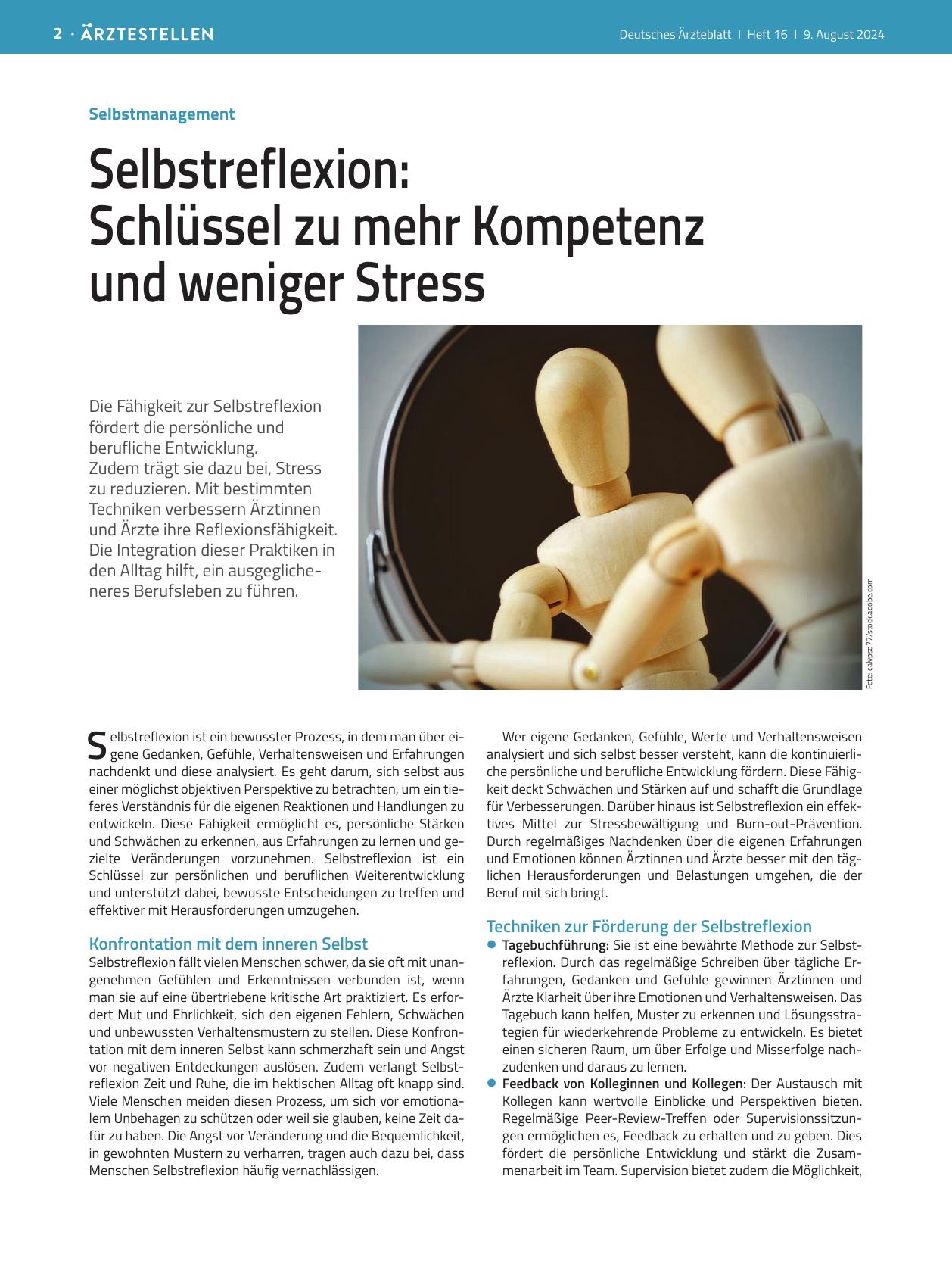 Vorschauseite 1: Selbstmanagement: Selbstreflexion – Schlüssel zu mehr Kompetenz und weniger Stress