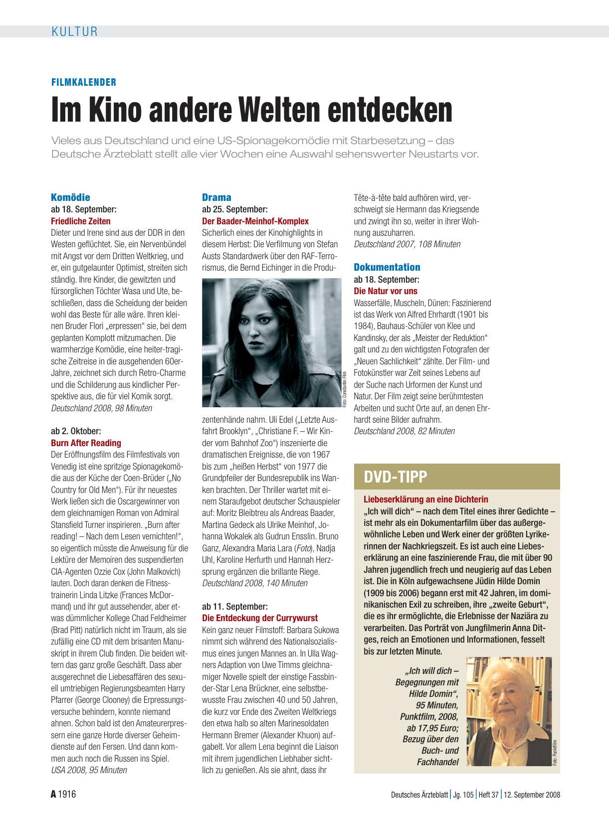 Vorschauseite 1: Filmkalender: Im Kino andere Welten entdecken