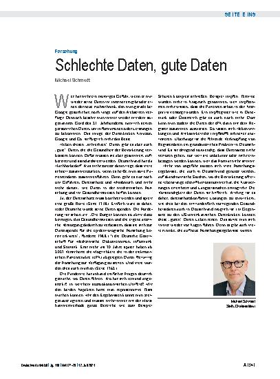 Vorschauseite 1: Forschung: Schlechte Daten, gute Daten