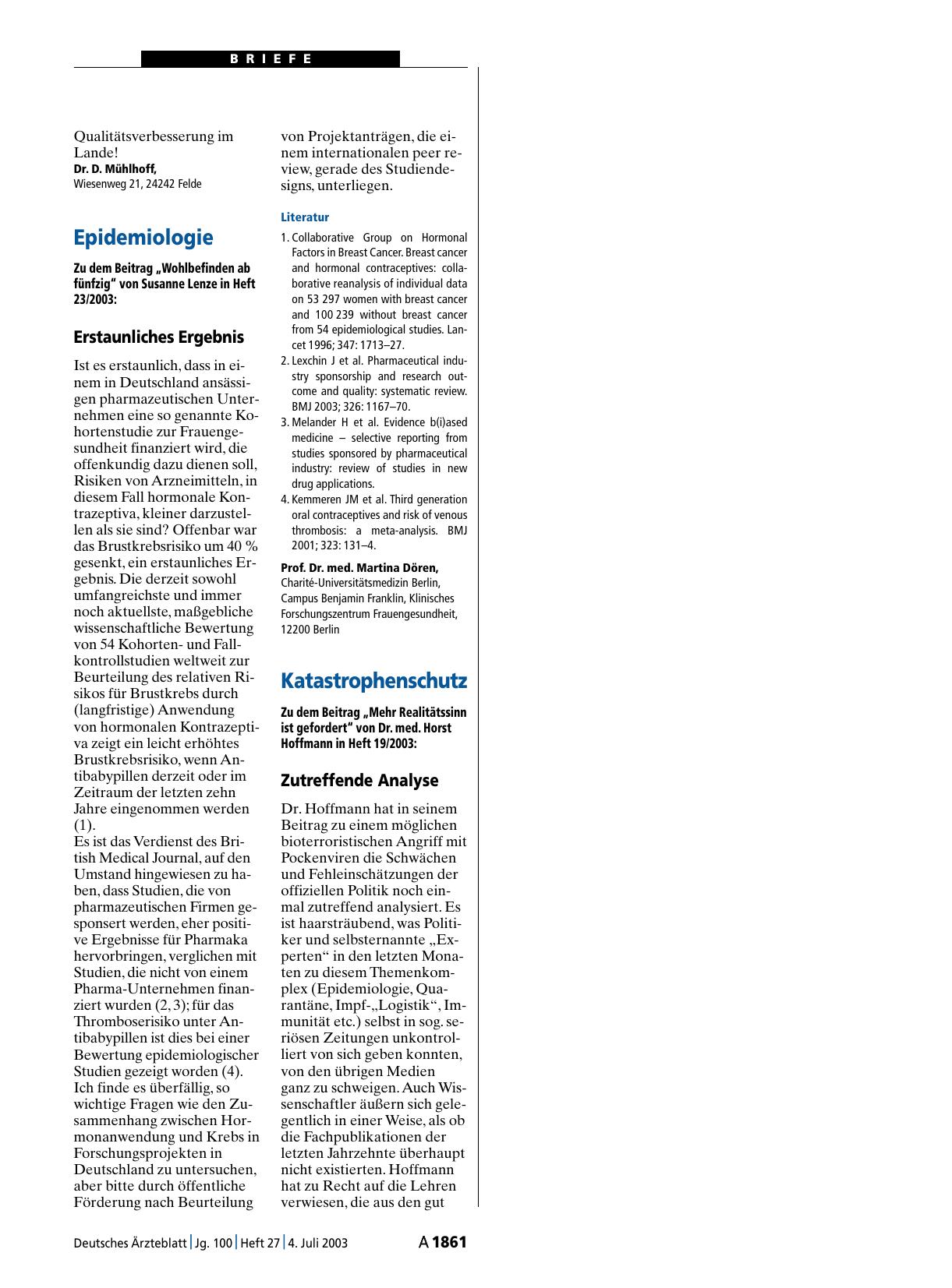 Vorschauseite 1: Epidemiologie: Erstaunliches Ergebnis