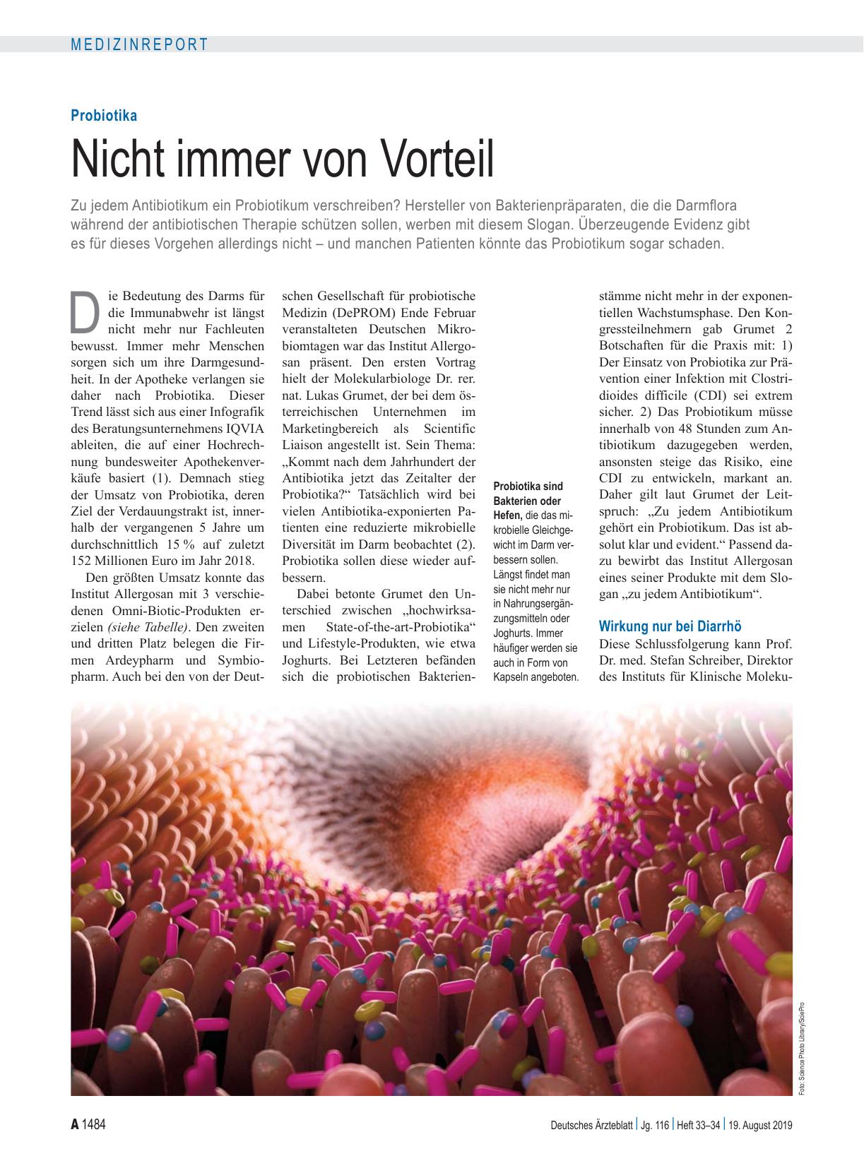 Vorschauseite 1: Probiotika: Nicht immer von Vorteil