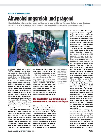 Vorschauseite 1: Einsatz in Papua-Neuguinea: Abwechslungsreich und prägend