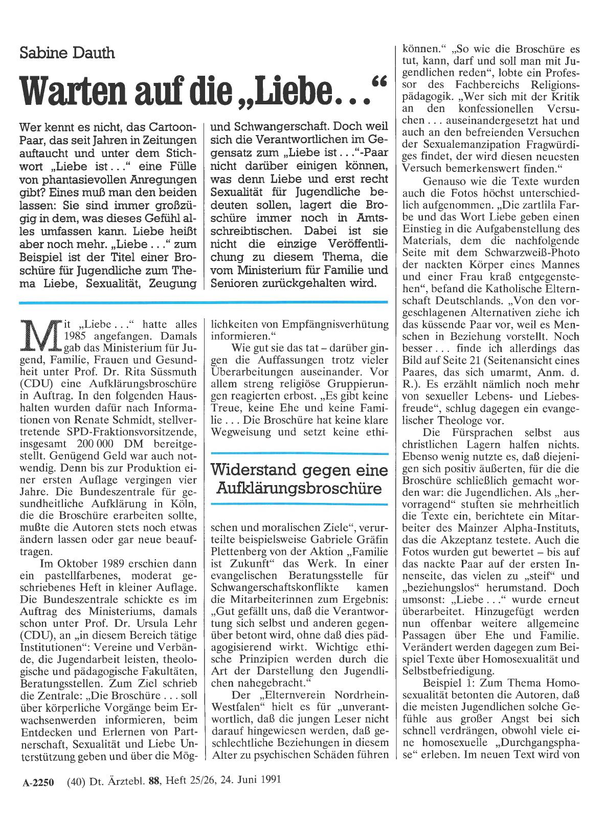 Vorschauseite 1: Warten auf die „Liebe. .. “