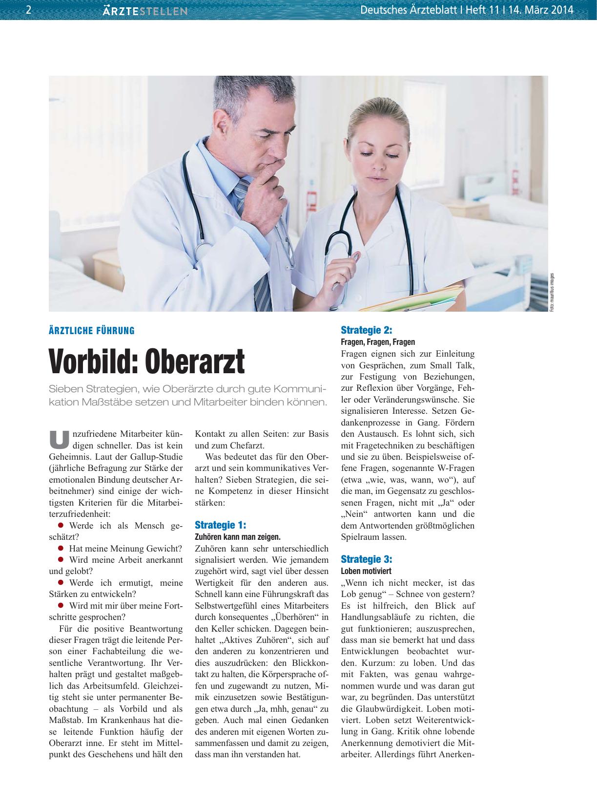 Vorschauseite 1: Ärztliche Führung – Vorbild: Oberarzt