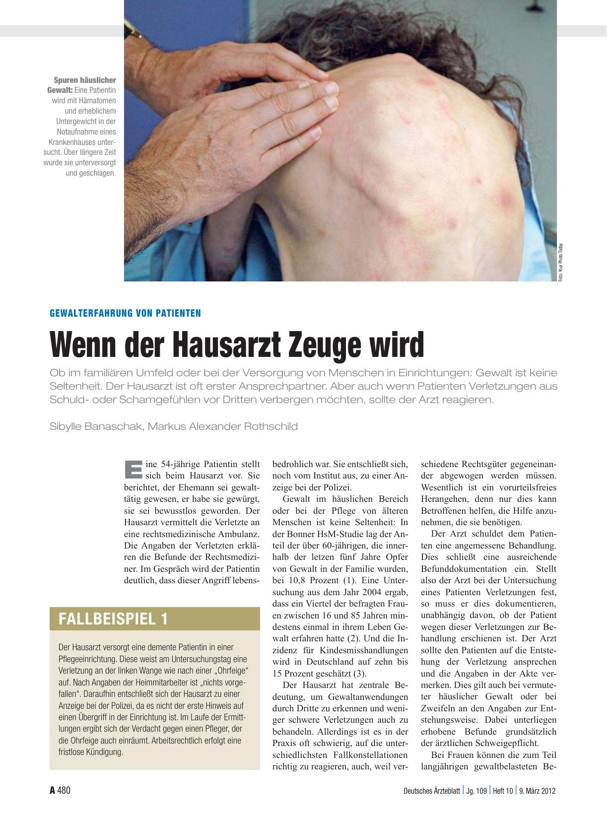 Vorschauseite 1: Gewalterfahrung von Patienten: Wenn der Hausarzt Zeuge wird