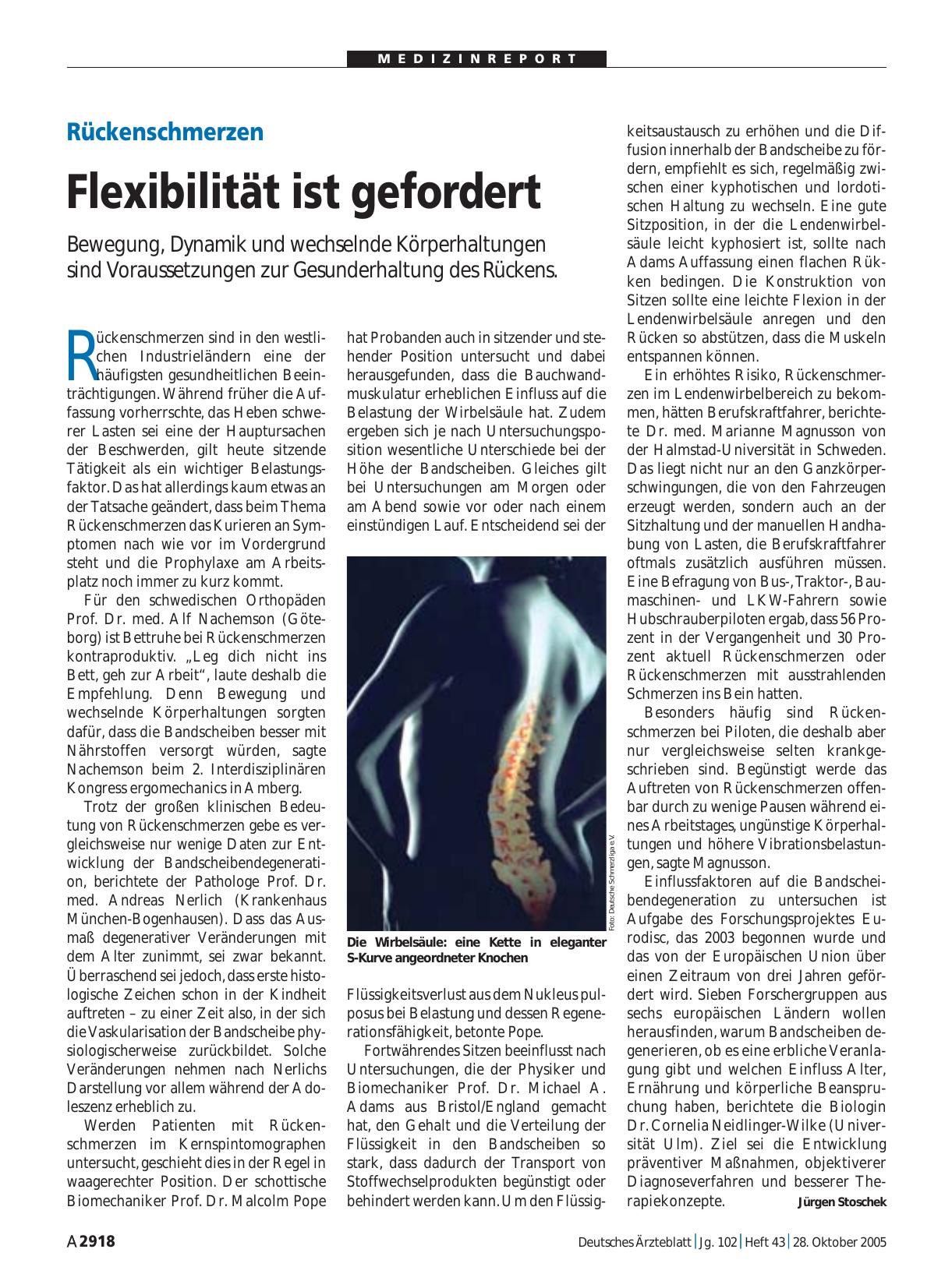 Vorschauseite 1: Rückenschmerzen: Flexibilität ist gefordert