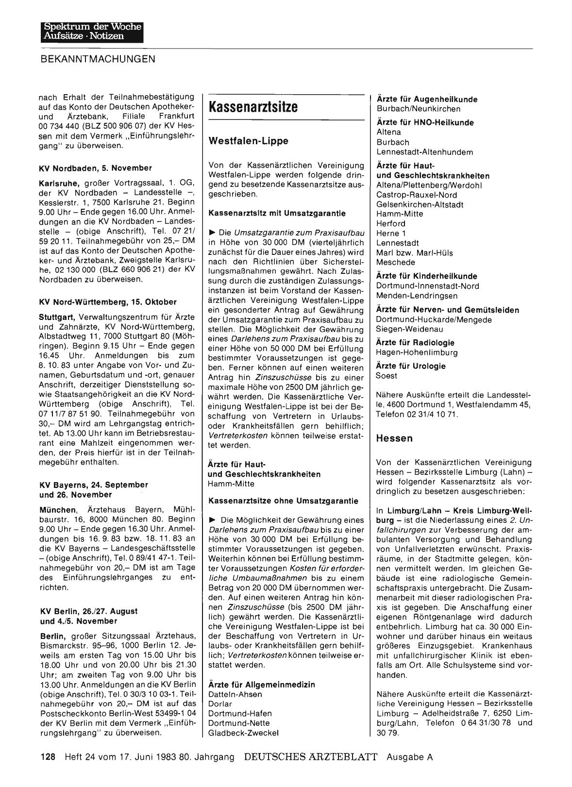 Vorschauseite 1: Kassenarztsitze