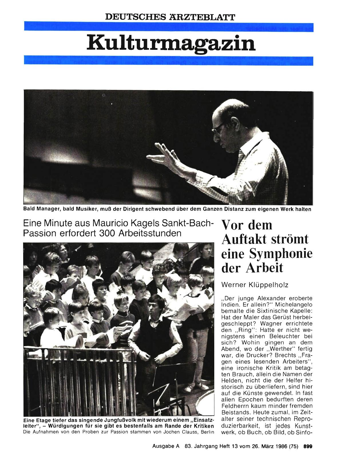 Vorschauseite 1: Vor dem Auftakt strömt eine Symphonie der Arbeit