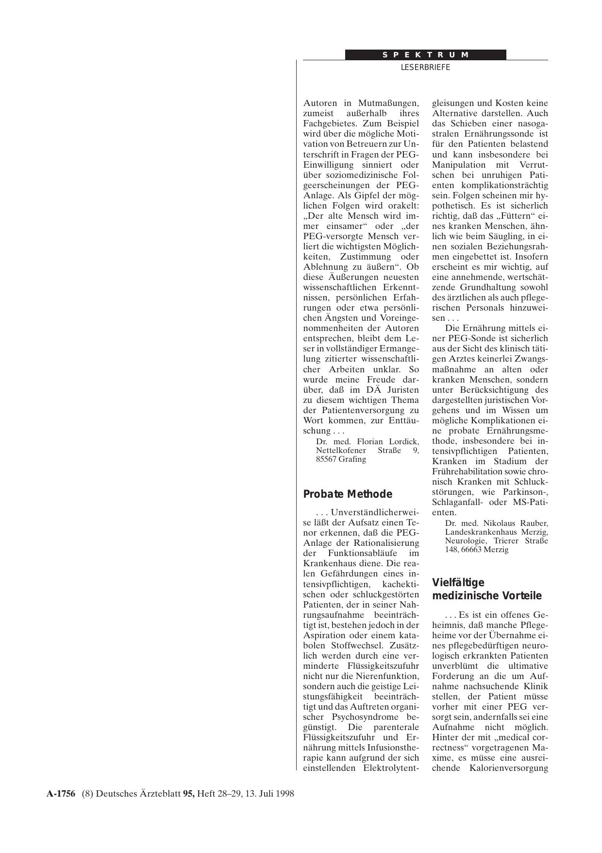 Vorschauseite 1: Magensonde: Probate Methode