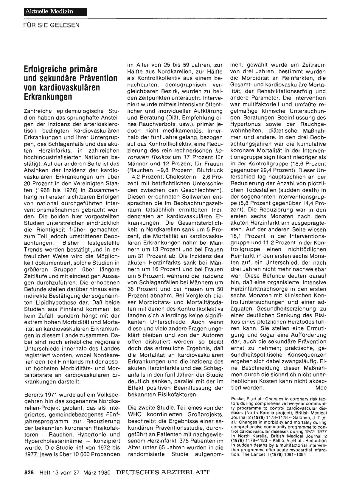 Vorschauseite 1: Erfolgreiche primäre und sekundäre Prävention von kardiovaskulären Erkrankungen
