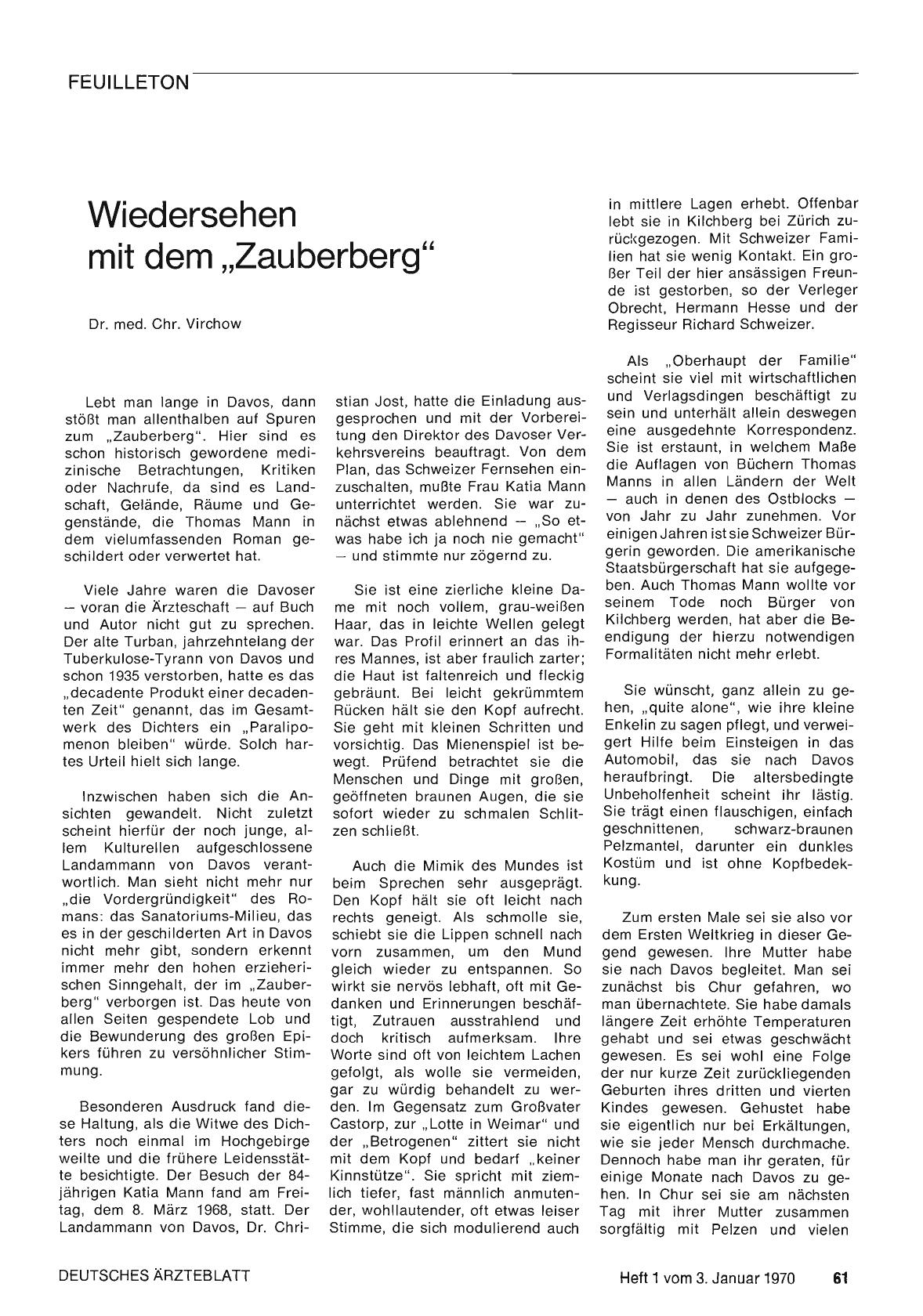 Vorschauseite 1: Wiedersehen mit dem „Zauberberg"