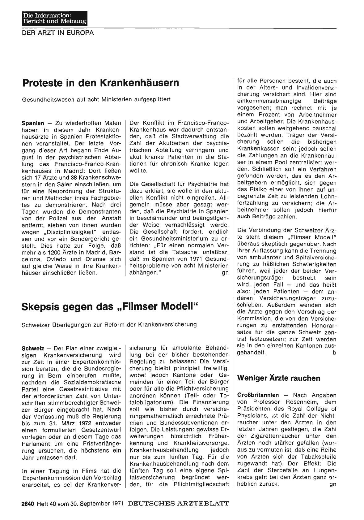 Vorschauseite 1: Proteste in den Krankenhäusern