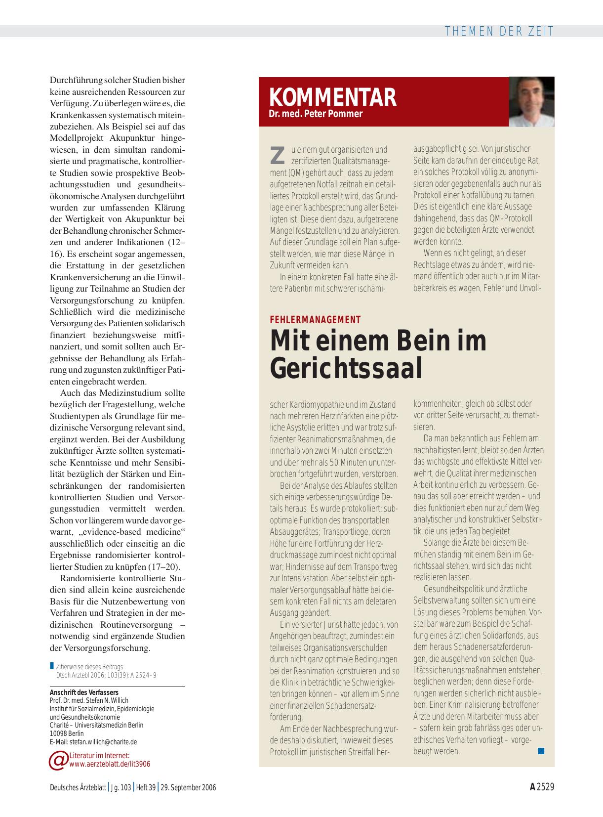 Vorschauseite 1: Fehlermanagement: Mit einem Bein im Gerichtssaal