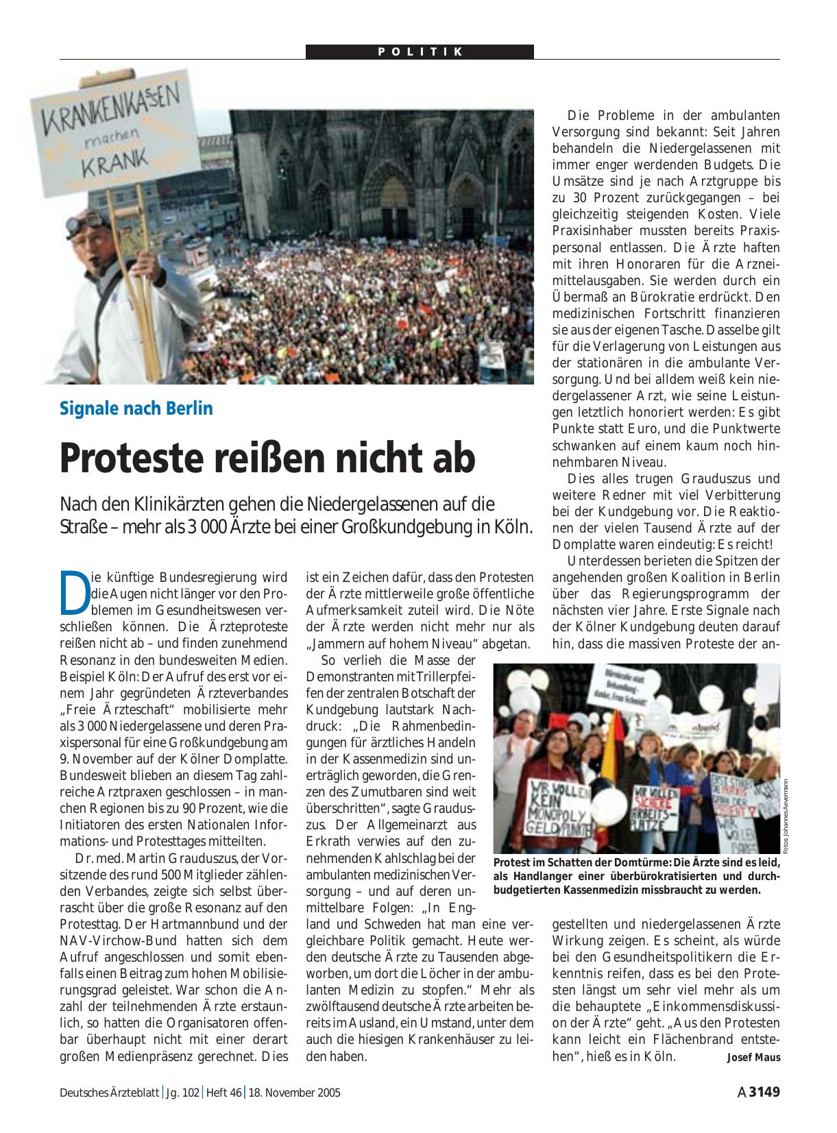 Vorschauseite 1: Signale nach Berlin: Proteste reißen nicht ab