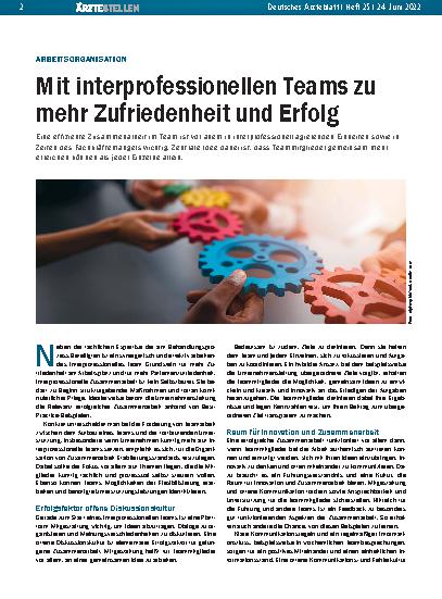 Vorschauseite 1: Arbeitsorganisation: Mit interprofessionellen Teams zu mehr Zufriedenheit und Erfolg