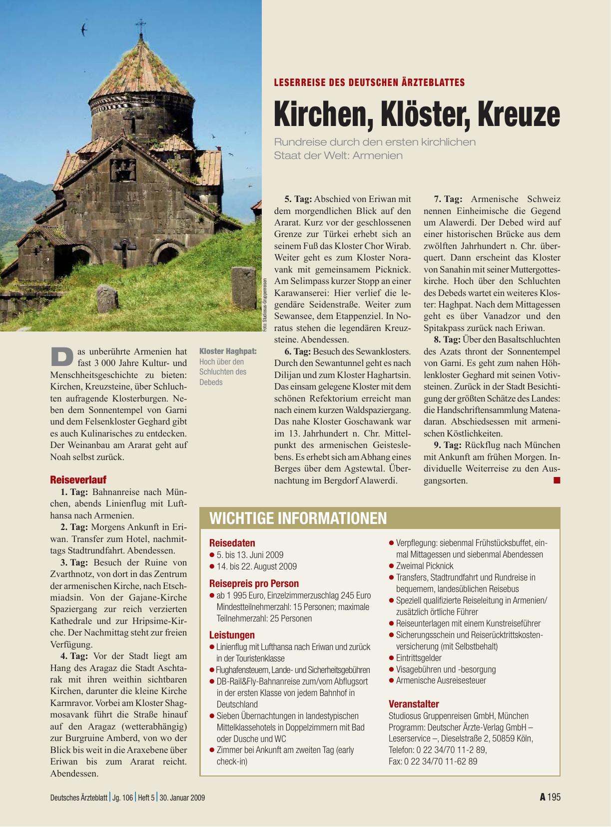 Vorschauseite 1: Kirchen, Klöster, Kreuze: Rundreise durch den ersten kirchlichen Staat der Welt: Armenien