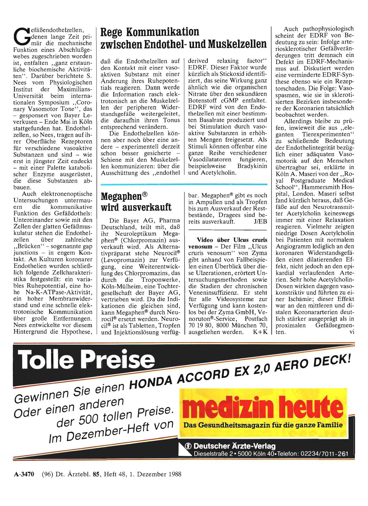 Vorschauseite 1: Rege Kommunikation zwischen Endothelund Muskelzellen