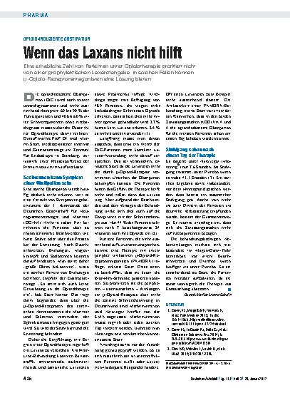 Vorschauseite 1: Opioid-induzierte Obstipation: Wenn das Laxans nicht hilft