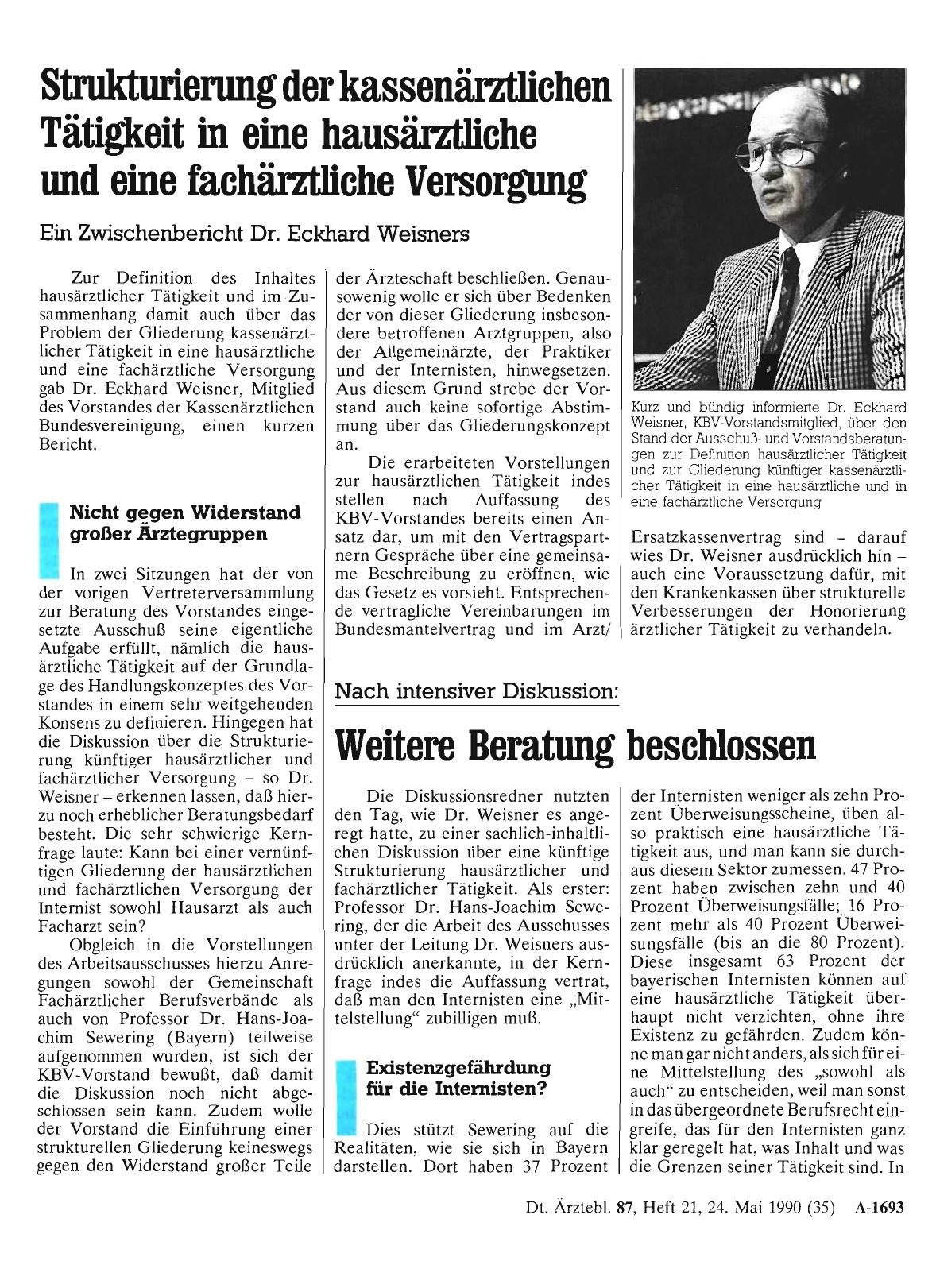 Vorschauseite 1: Nach intensiver Diskussion: Weitere Beratung beschlossen