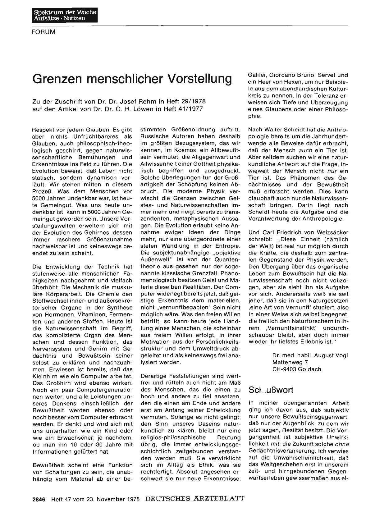 Vorschauseite 1: Grenzen menschlicher Vorstellung: Schlußwort