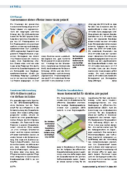 Vorschauseite 1: Öffentlicher Gesundheitsdienst: Neues Bundesinstitut für nächstes Jahr geplant