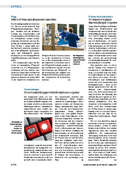 Vorschauseite 1: Ärztlicher Bereitschaftsdienst: KV Hessen will gegen Beschimpfungen vorgehen